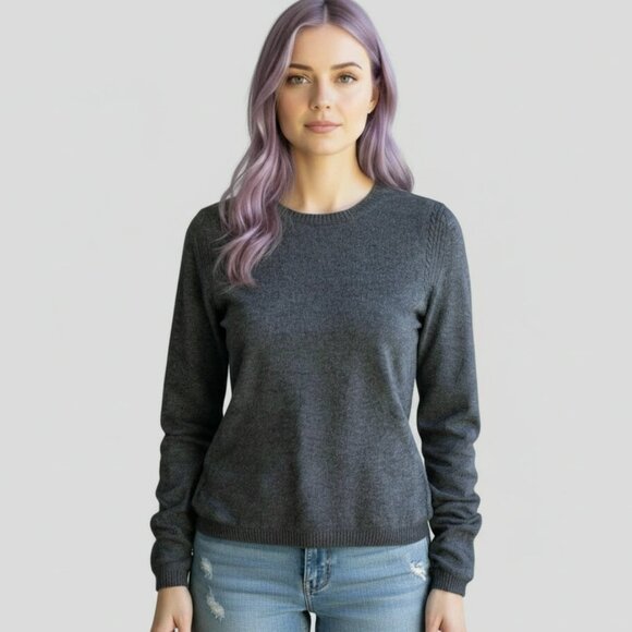 Valerie Stevens Separates Women's Cashmere dark gray sweater size petite Medium - Picture 1 of 9